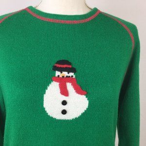 Quacker Factory Christmas Sweater Size XS Green